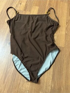 Island Escape Brown Polka Dot One-Piece Swimsuit